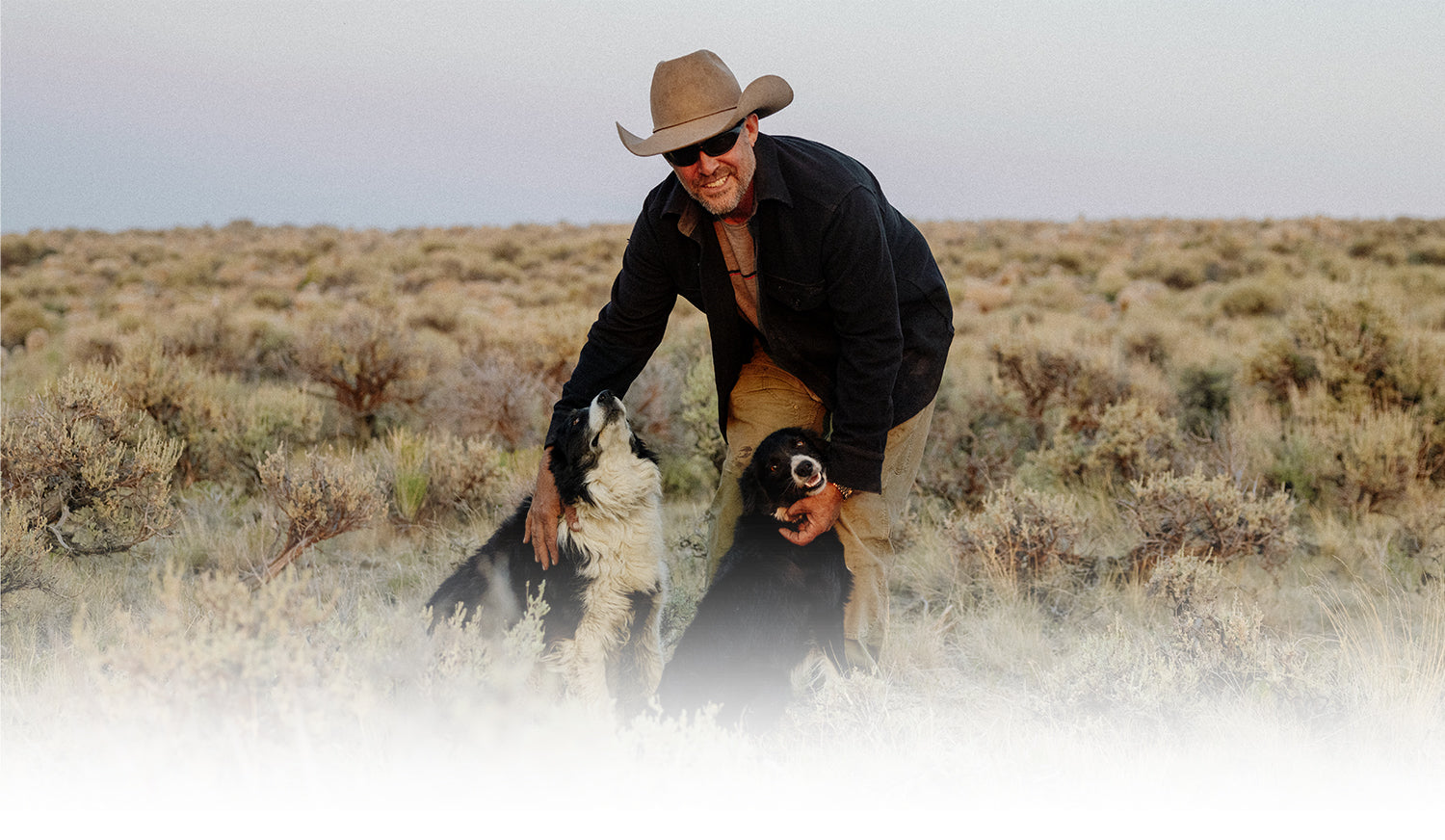 A real Montana rancher with his dogs.