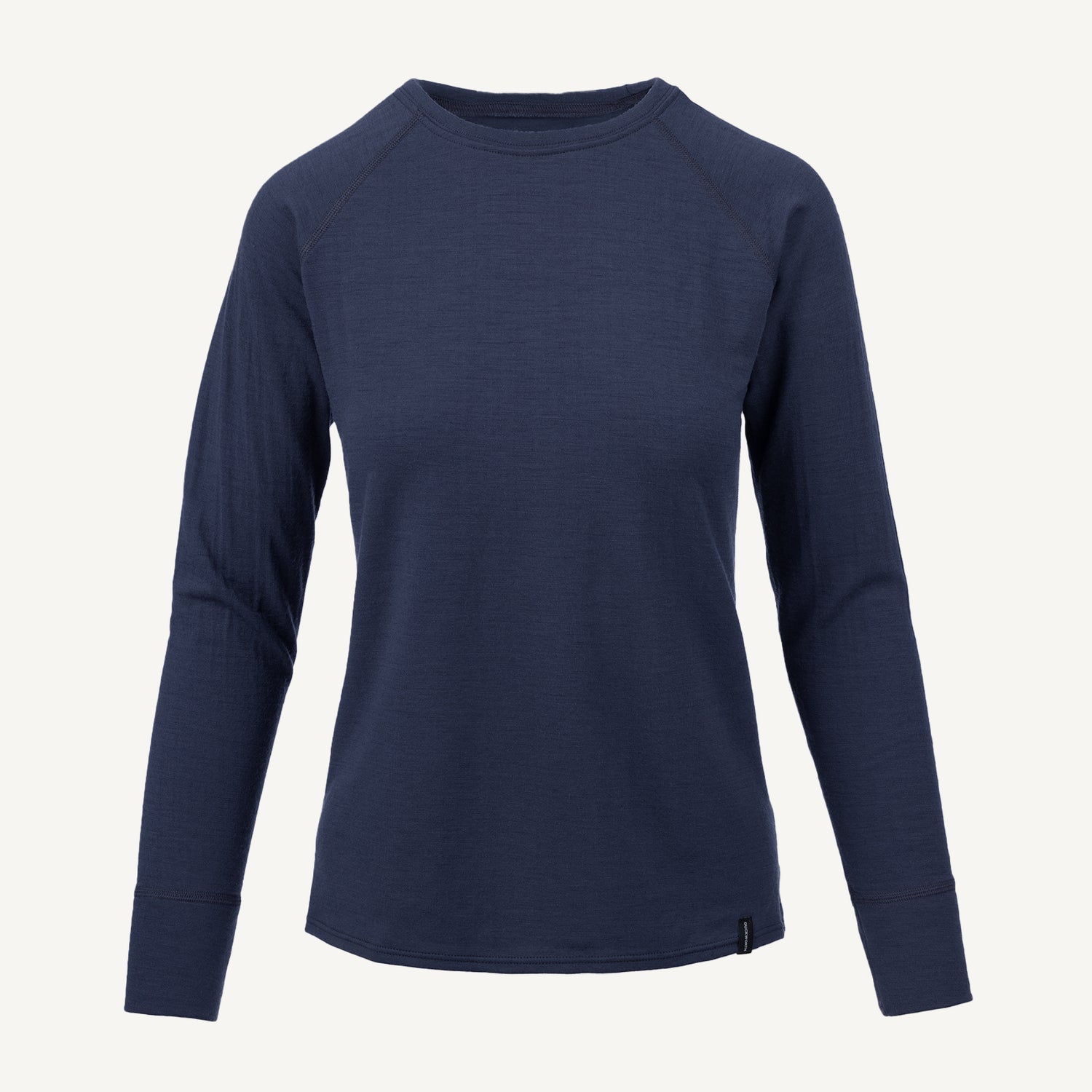 A navy American made Duckworth merino wool long sleeve base layer.