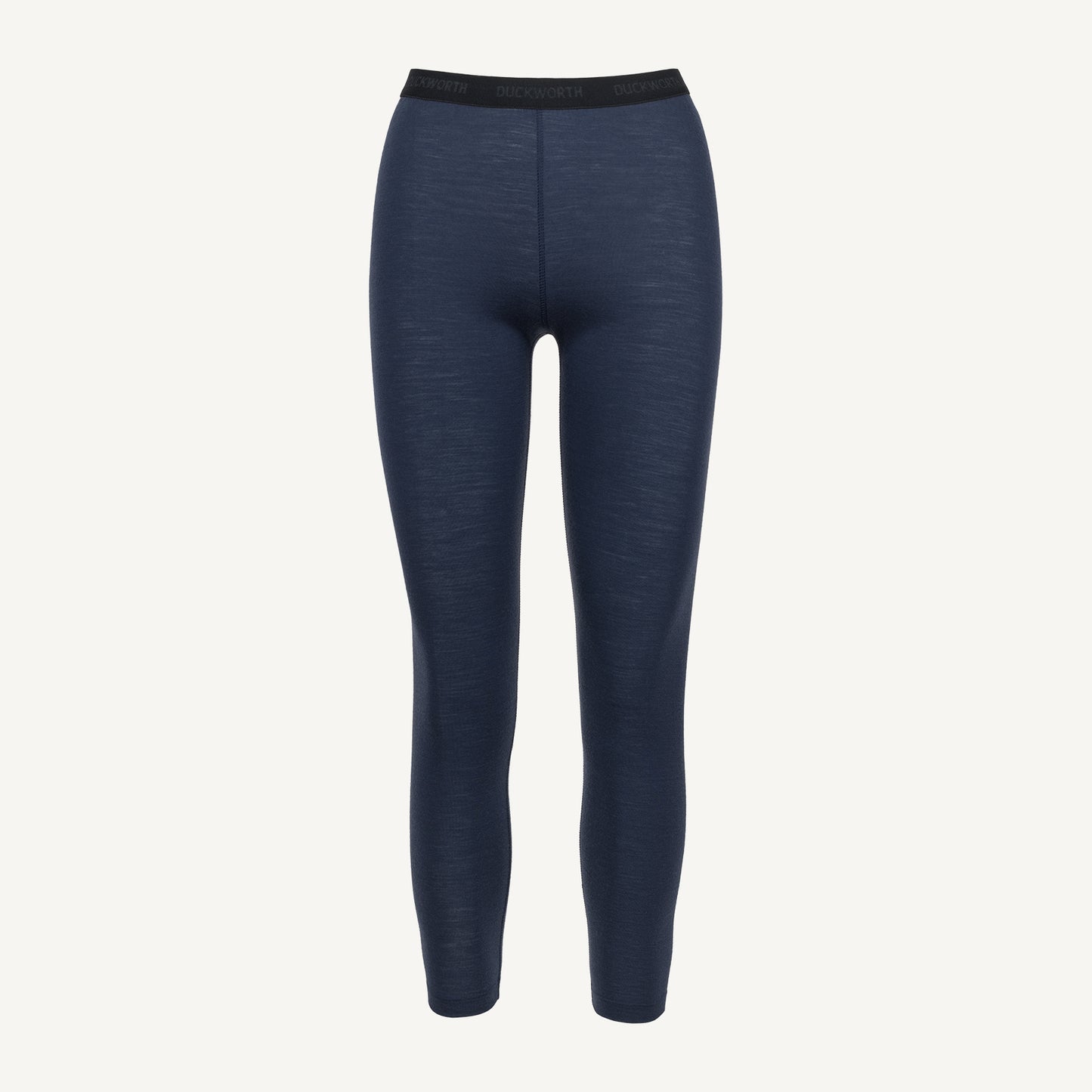 A navy American made Duckworth merino wool legging.