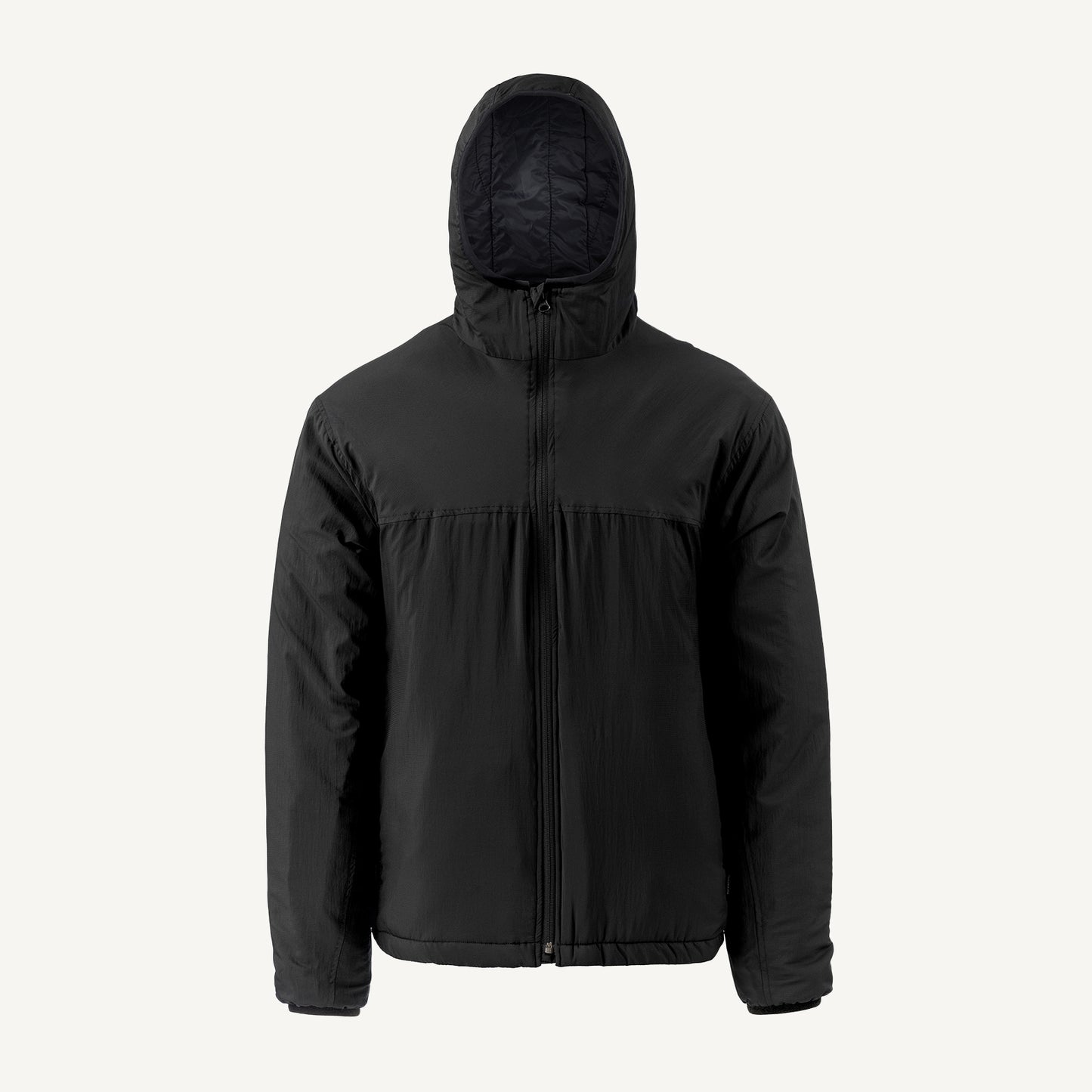 A black American made Duckworth soft shell wool insulated jacket.