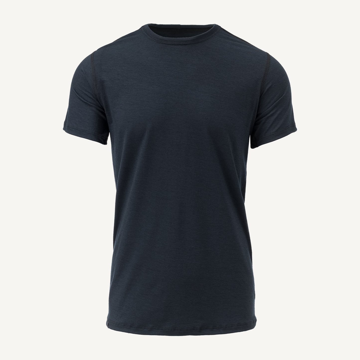 A black American made Duckworth merino wool tee shirt. 