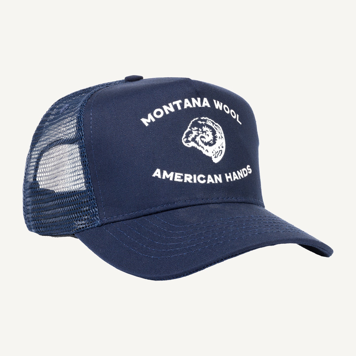 A blue American made baseball hat with a Montana logo. 