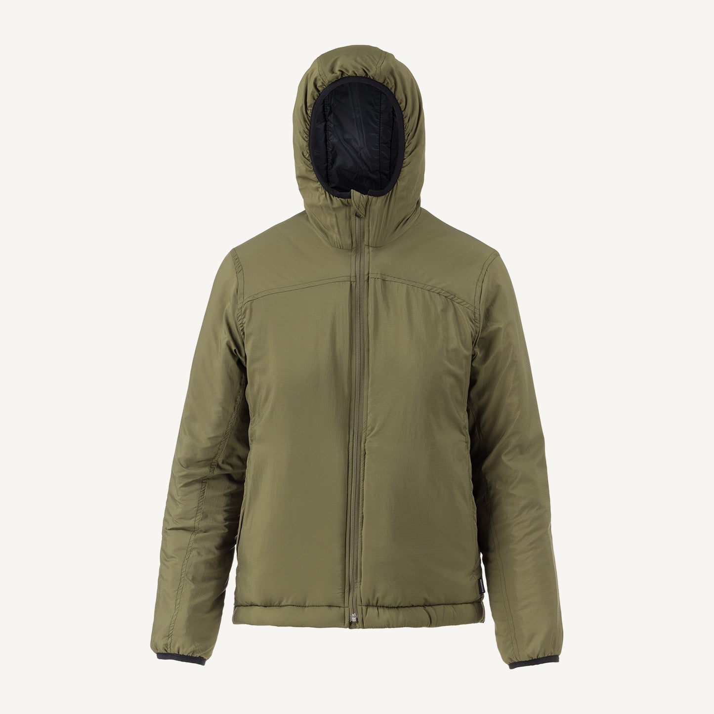 A green American made Duckworth soft shell wool insulated jacket.