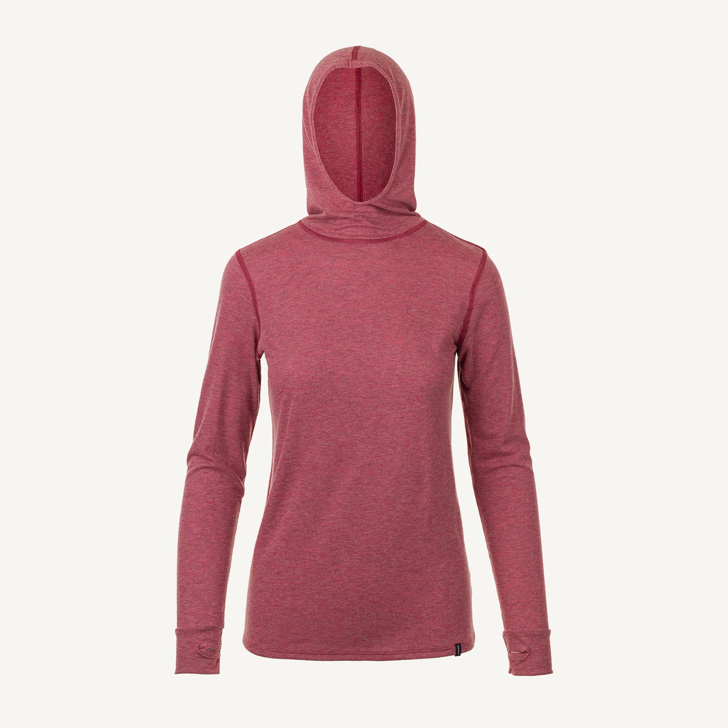 A red American made Duckworth merino wool performance hoody.