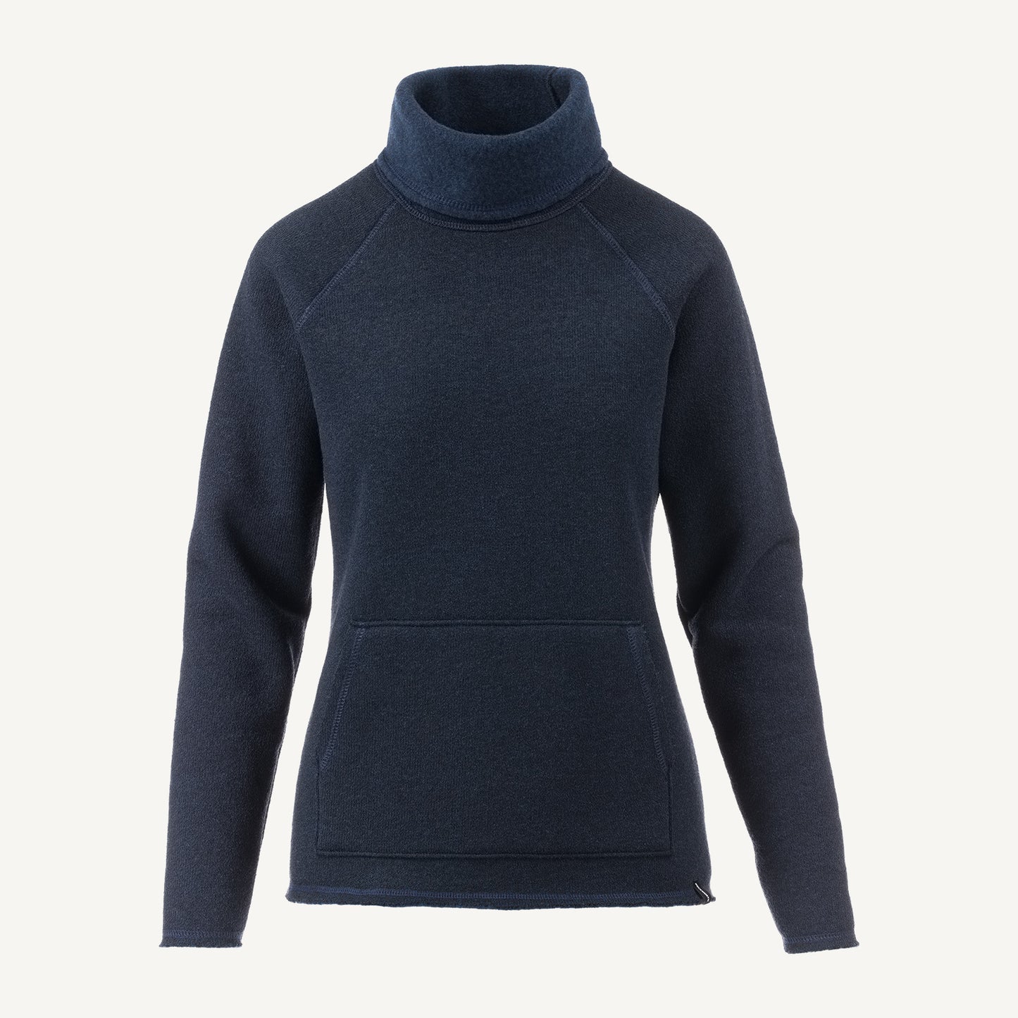 A navy American made Duckworth merino wool fleece turtle neck. 