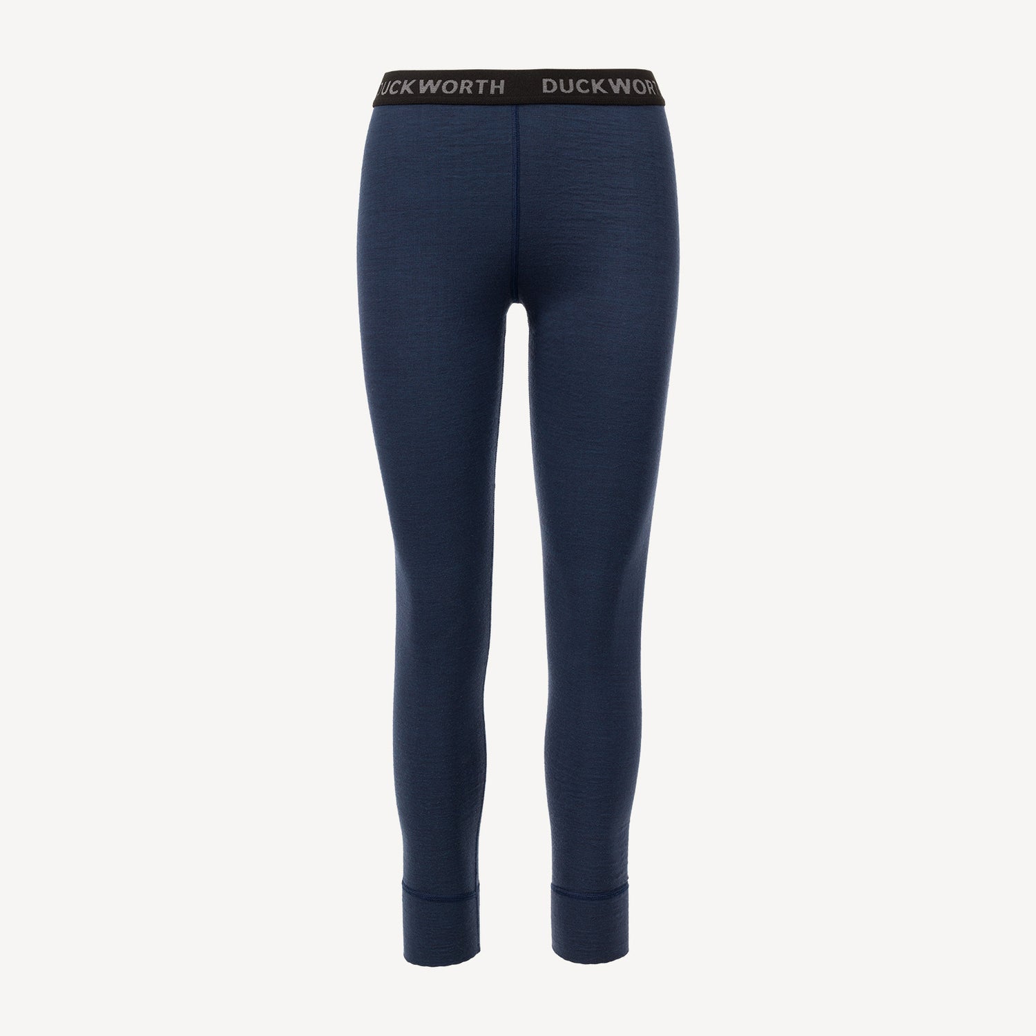 A navy American made Duckworth merino wool legging.