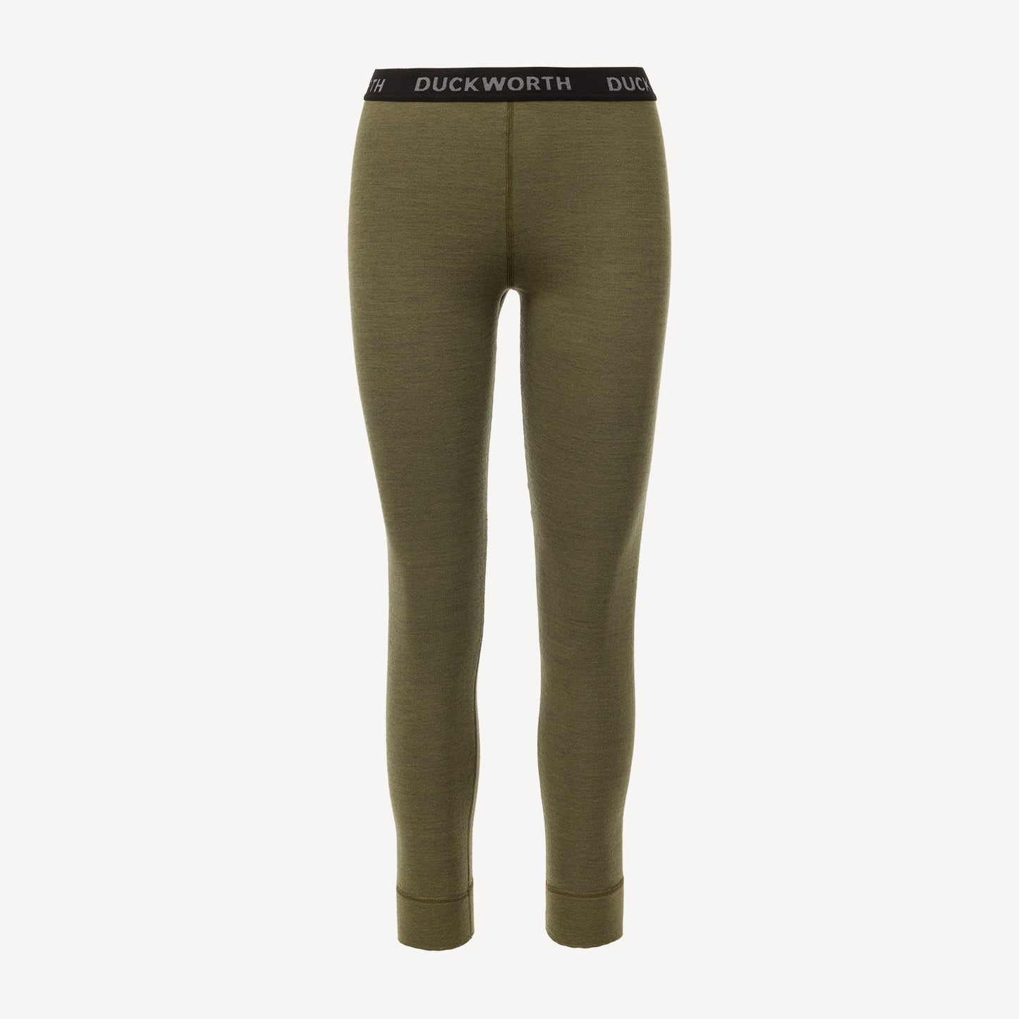 A green American made Duckworth merino wool legging.