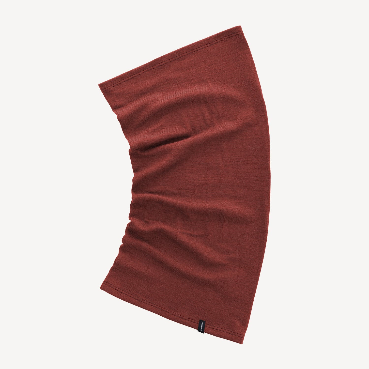 A red American made merino wool neck gaiter.