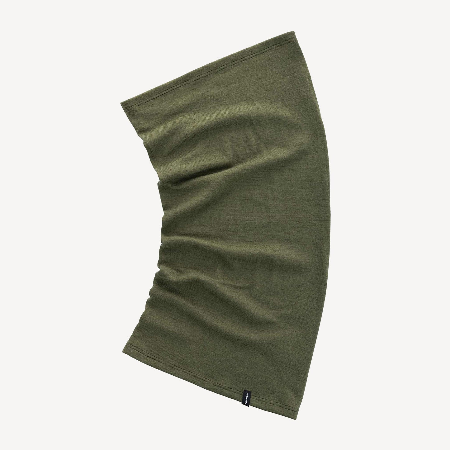 A green American made merino wool neck gaiter.