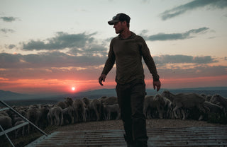 A Montana sheep rancher in wool layers.