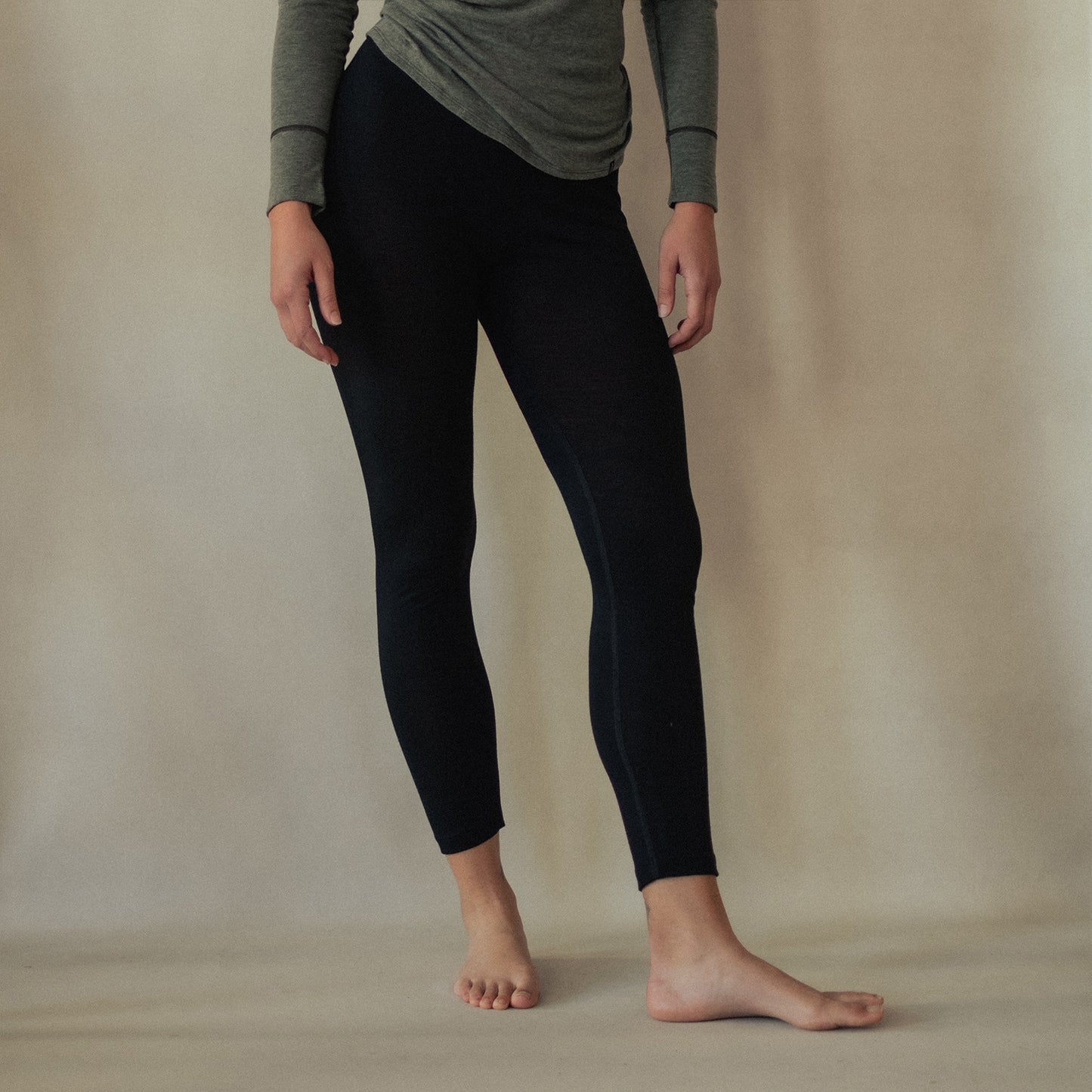 A black American made Duckworth merino wool legging.