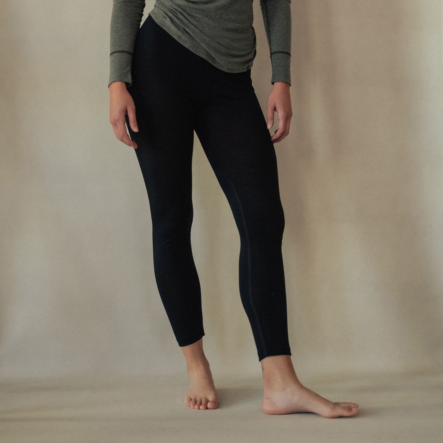 A black American made Duckworth merino wool legging.