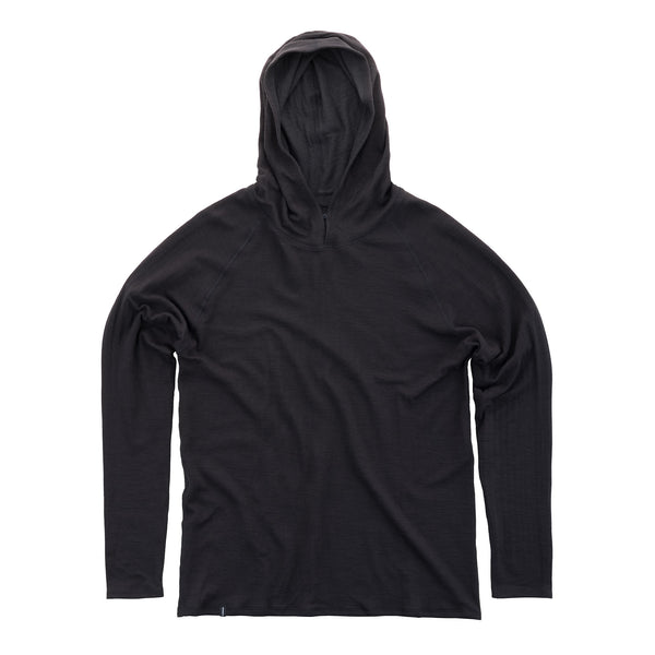 Woolx Mens Merino Wool Sweatshirt - Hoodie - Black